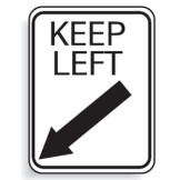 Directional Keep Left Sign