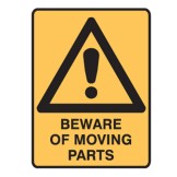 Beware of Moving Parts Labels 90x125mm SAV Pk5