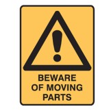 Beware of Moving Parts Labels 90x125mm SAV Pk5