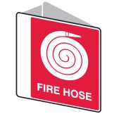 Double Sided Fire Signs - Fire Hose 225 x 225mm Polypropylene
