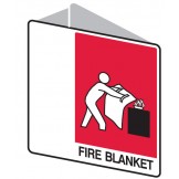 Double Sided Sign Fire Blanket 225 x255mm Polypropylene