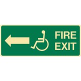 Exit & Evacuation Signs - Fire Exit Arrow Left with Wheel Chair Picto