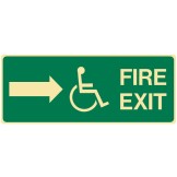 Exit & Evacuation Signs - Fire Exit Arrow Right , Wheel Chair Picto