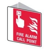 Double Sided Sign Fire Alarm Call Point 225 x255mm Polypropylene