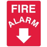 Fire Equipment Signs - Fire Alarm Arrow Down