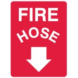 Fire Equipment Signs - Fire Hose Arrow Down