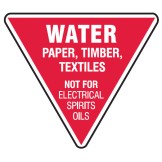 Fire Equipment Triangle Signs - Water