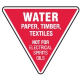 Fire Equipment Triangle Signs - Water
