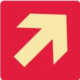 Fire Exit Directional Signs - Diagonal Arrow Symbol
