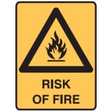 Flammable Material Signs - Risk Of Fire W/Picto