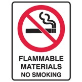 Flammable Materials No Smoking - Glow Sign