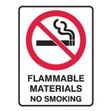 Flammable Material No Smoking Labels 90x125 SAV Pk5