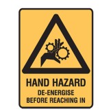 Hand Hazard De-Energise Before Reaching In