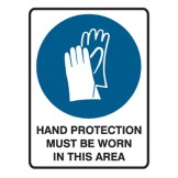 Hands Protection Must Be Worn in This Area Labels 90x125 SAV Pk5