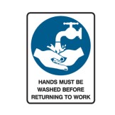 Hands Must Be Washed Before Returning To Work