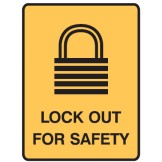 Lockout Signs - Lock Out For Safety W/Picto