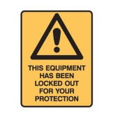 Lockout Signs - This Equipment Has Been Lockout Out For Your Protection