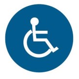 Disabled Pictogram Label 100mm Dia Pk5