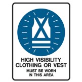 Mandatory Signs- High Visibility Clothing Or Vest Must Be Worn In This Area