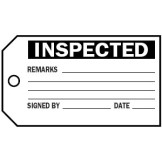 Material Control Tags - Inspected 76 x 146mm Pk25