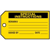 Material Control Tags - Special Instructions 76 x 146mm Pk25