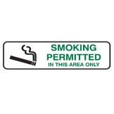 Mini Graphic Signs - Smoking Permitted In This Area Only