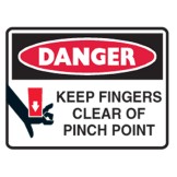Danger Keep Fingers Clear Of Pinch Point Labels 90x125 SAV Pk5