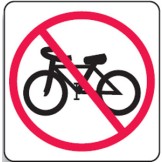 No Bikes Picto Sign 450x450mm C2 Ref Aluminium