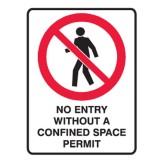 No Entry Without A Confined Space Permit Labels 90x125 SAV Pk5