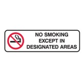 No Smoking Except In Designated Areas - Mini Sign