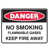 No Smoking Flammable Gases Keep Fire Away