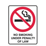 No Smoking Under Penalty Of Law