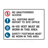 No Unauthorised Access All Visitors Must Report To Site Office