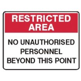 No Unauthorised Personnel Beyond This Point