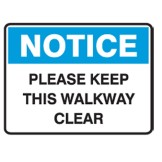 Notice Please Keep This Walkway Clear Labels 125x90 SAV Pk5