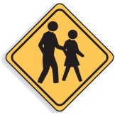 Pedestrian Picto Sign 600x600mm C2 Ref Aluminium