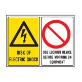 Risk Of Electric Shock / Use Lockout Device Before Working On Equipment