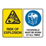 Risk Of Explosion/Faceshield Must Be Worn At All Times W/Picto