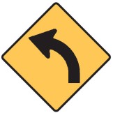 Road Curves Left Sign