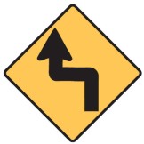 Road Goes Left Sign
