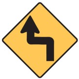 Road Goes Left Sign