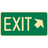 Exit & Evacuation Signs - Exit Arrow Up Diagonal Right