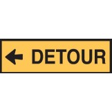 Temporary Traffic Control Sign Detour Arrow Left 1200x300mm C1 Ref