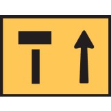 Temporary Traffic Control Sign Left Lane Ends Picto 1200x900mm C1 Ref