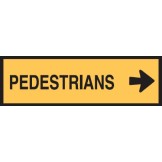 Temporary Traffic Control Sign Pedestrians Arrow Right 1200x300mm C1 Ref