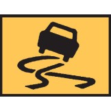 Temporary Traffic Control Sign Slippery When Wet Picto 900x600mm C1 Ref