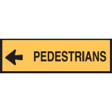 Temporary Traffic Control Signs Pedestrians Arrow Left 1200x300mm C1 Ref