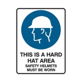 This Is A Hard Hat Area Safety Helmets Must Be Worn