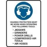 Hearing Protection Must Be Worn When Operating The Following Tools: