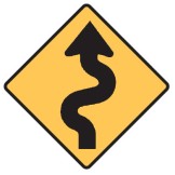 Winding Road Sign 600x600mm C2 Ref Aluminium